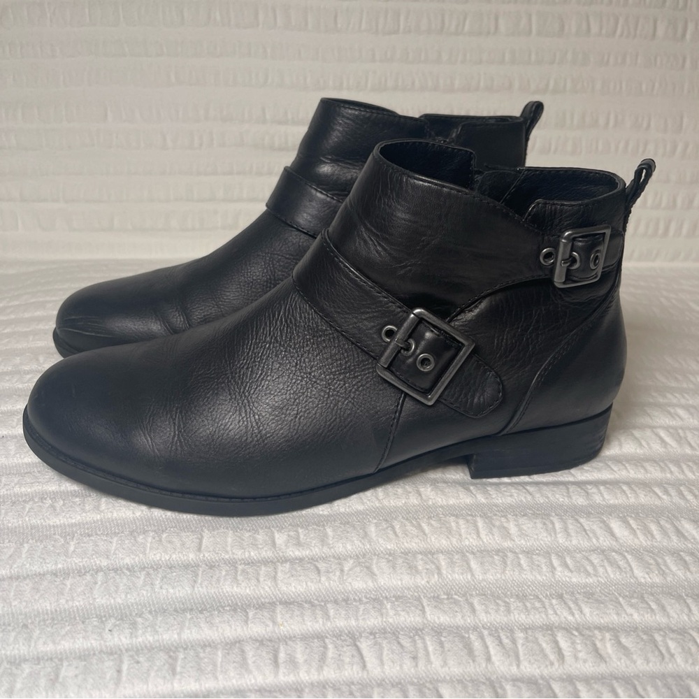 Vionic Womens Logan Ankle Bootie Black Leather Size 11 Arch Support